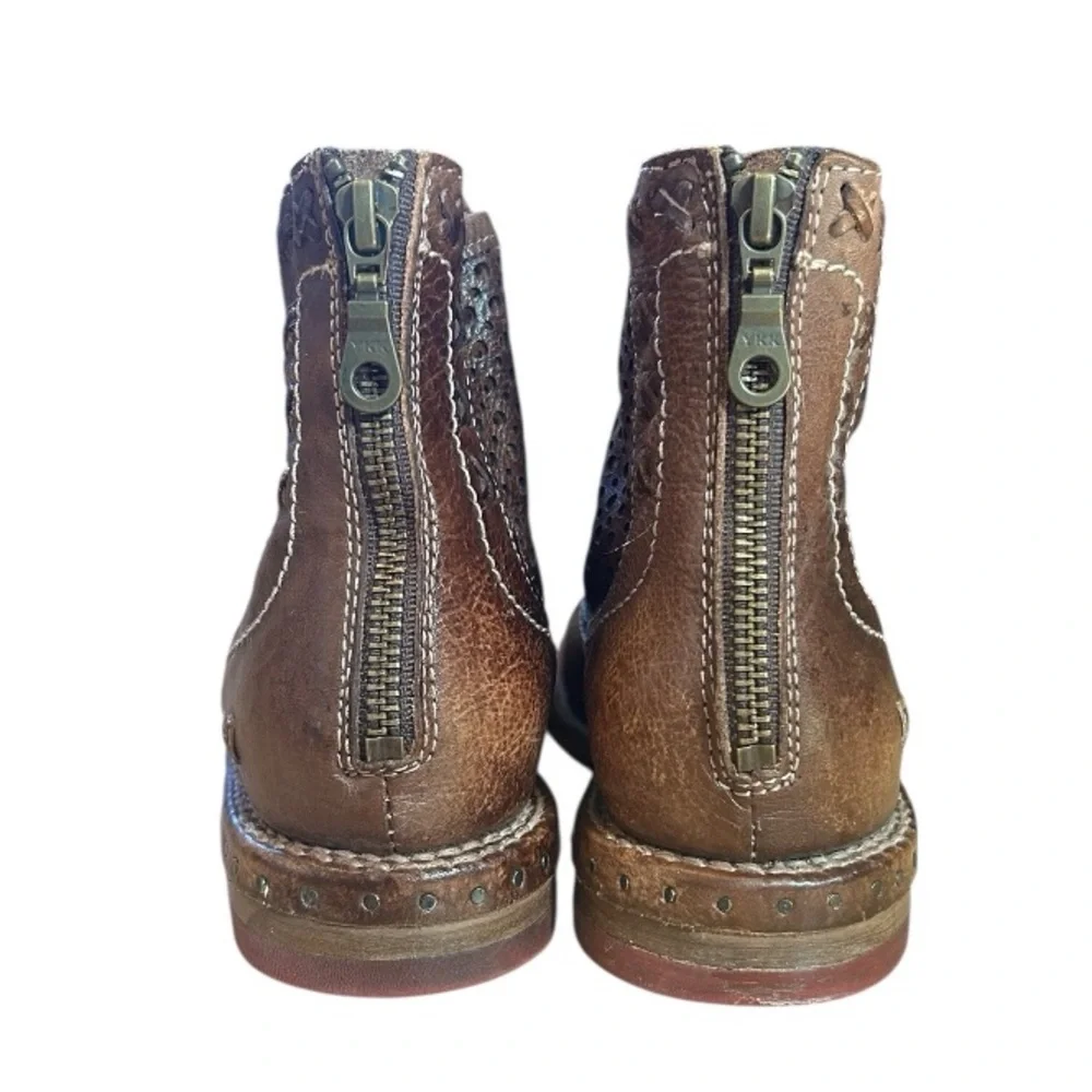 Bed Stu Women's Baylene Teak Driftwood‎ Leather Ankle Moto Bootie, Size 7